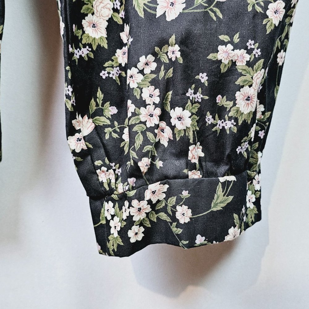 Vintage 1980's Joni Blair Floral Sweetheart Neckline Button-up Jumpsuit - Picture 11 of 12